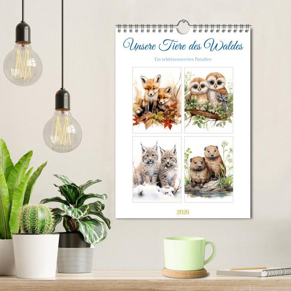 Produktbild: Unsere Tiere des Waldes (Wandkalender 2026 DIN A4 hoch), CALVENDO Monatskalender