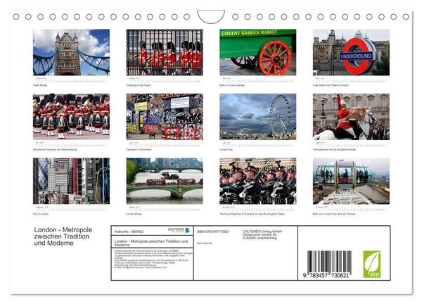 Produktbild: London - Metropole zwischen Tradition und Moderne (Wandkalender 2026 DIN A4 quer), CALVENDO Monatskalender
