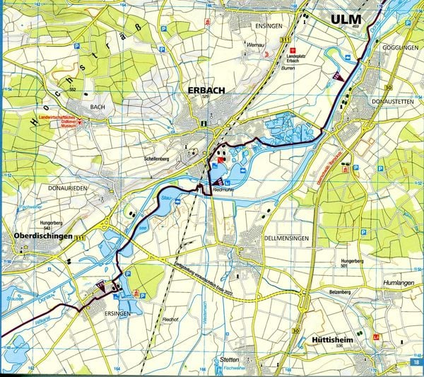Produktbild: KOMPASS Fahrrad-Tourenkarte Donauradweg 1, von Donaueschingen nach Passau 1:50.000