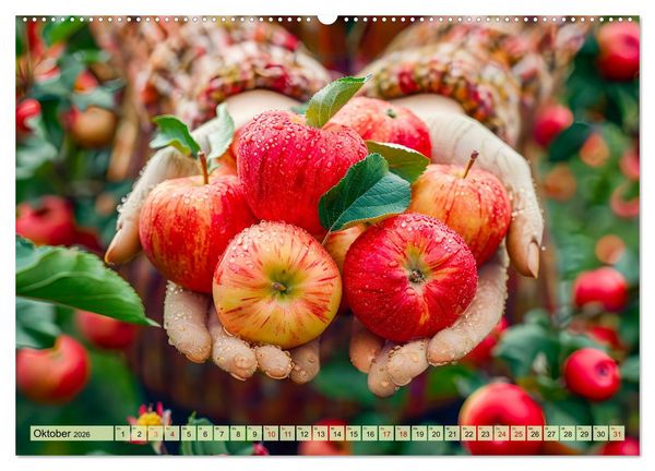Produktbild: Erntegl&uuml;ck - Eine handvoll s&uuml;&szlig;er Fr&uuml;chte zum Anbei&szlig;en (hochwertiger Premium Wandkalender 2026 DIN A2 quer), Kunstdruck in Hochglanz
