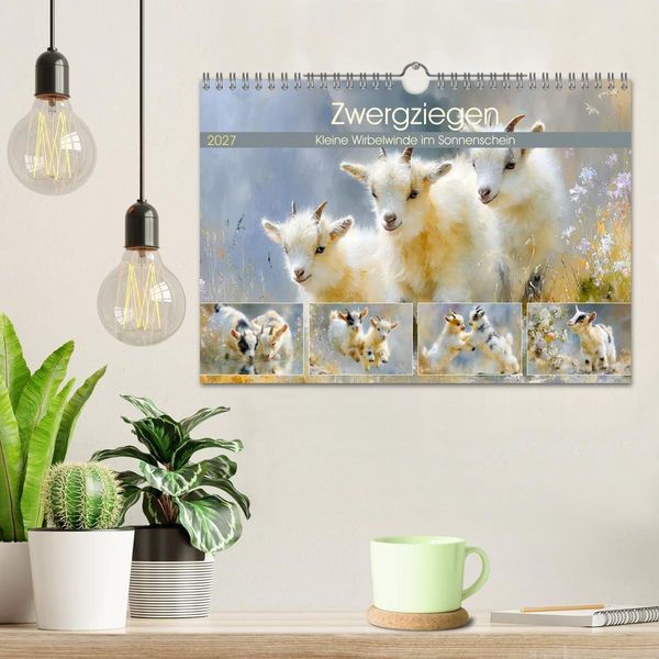 Produktbild: Zwergziegen. Kleine Wirbelwinde im Sonnenschein (Wandkalender 2027 DIN A4 quer), CALVENDO Monatskalender