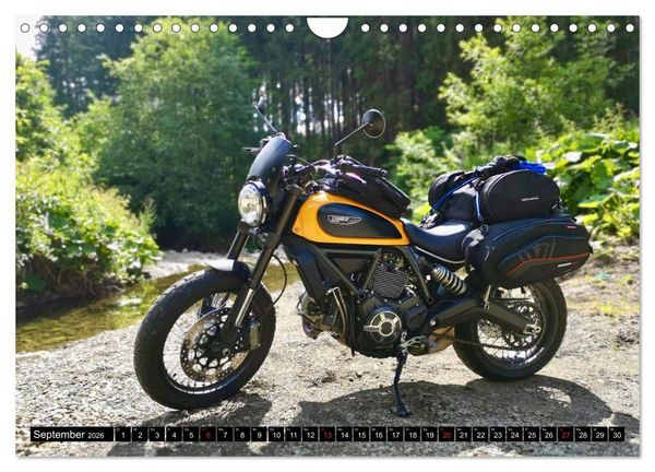 Produktbild: Scrambler Motorr&auml;der Individuell - Stylisch - Abenteuerlich (Wandkalender 2026 DIN A4 quer), CALVENDO Monatskalender