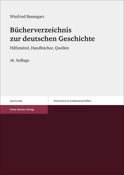 Produktbild: B&uuml;cherverzeichnis zur deutschen Geschichte