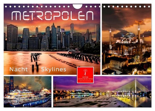 Produktbild: Metropolen - Nacht Skylines (Wandkalender 2026 DIN A4 quer), CALVENDO Monatskalender