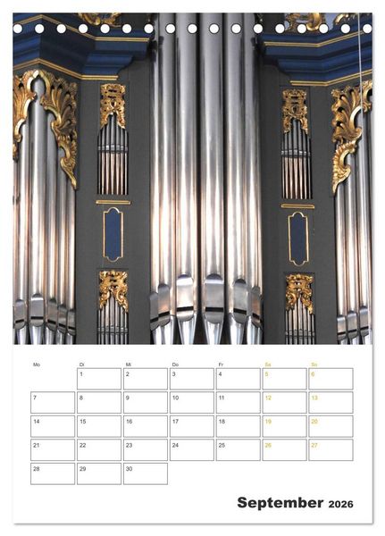 Produktbild: Orgeln zum Verlieben! (Tischkalender 2026 DIN A5 hoch), CALVENDO Monatskalender