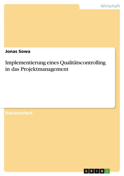 Produktbild: Implementierung eines Qualit&auml;tscontrolling in das Projektmanagement
