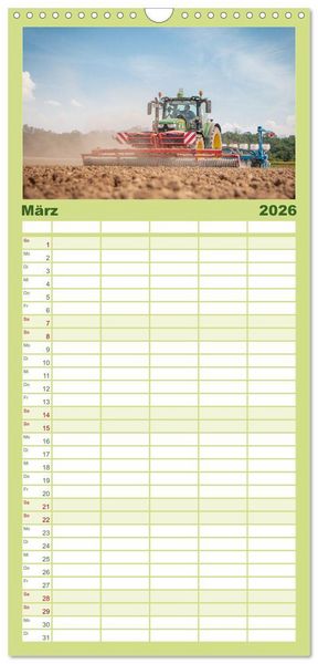 Produktbild: Familienplaner 2026 - Landtechnik im Einsatz mit 5 Spalten (Wandkalender, 21 x 45 cm) CALVENDO