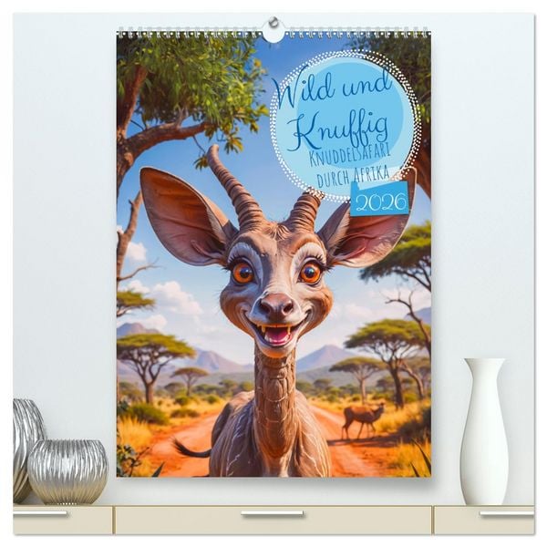 Produktbild: Wild und Knuffig &ndash; Knuddelsafari durch Afrika (hochwertiger Premium Wandkalender 2026 DIN A2 hoch), Kunstdruck in Hochglanz