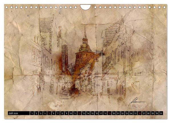 Produktbild: L&uuml;neburger Skizzen (Wandkalender 2026 DIN A4 quer), CALVENDO Monatskalender