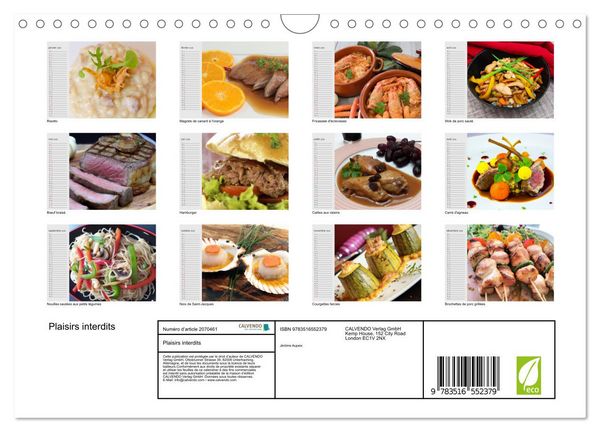 Produktbild: Plaisirs interdits (Calendrier mural 2026 DIN A4 vertical), CALVENDO calendrier mensuel