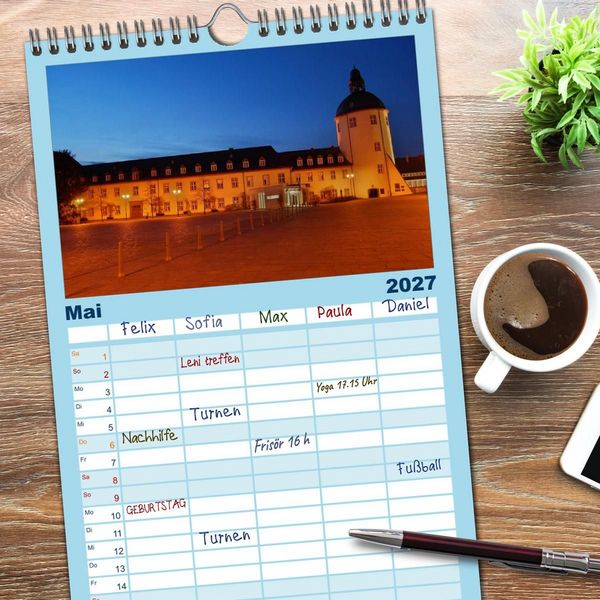 Produktbild: Familienplaner 2027 - Blaue Stunde im Siegerland mit 5 Spalten (Wandkalender, 21 x 45 cm) CALVENDO