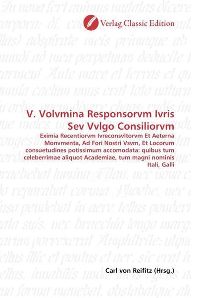 Produktbild: V. Volvmina Responsorvm Ivris Sev Vvlgo Consiliorvm