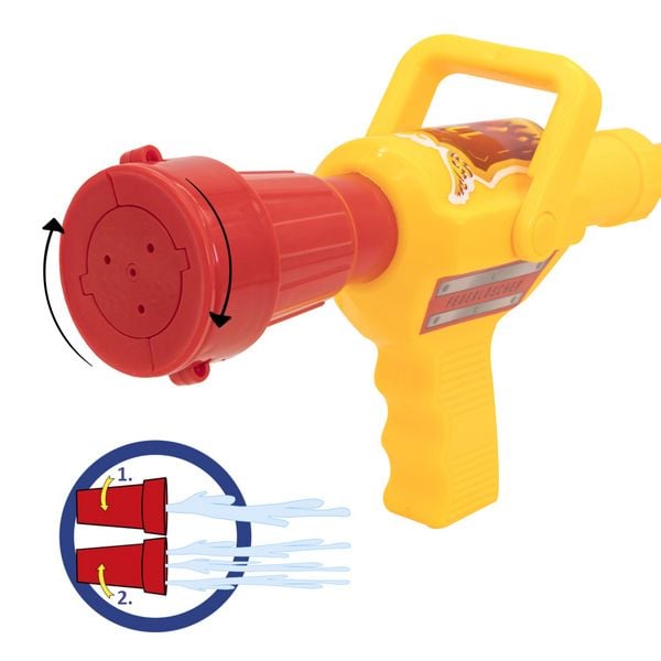 Produktbild: Idena Kinder-Feuerwehr-Wasserspritze mit verstellbarer D&uuml;se 2,2l Wassertank 40cm