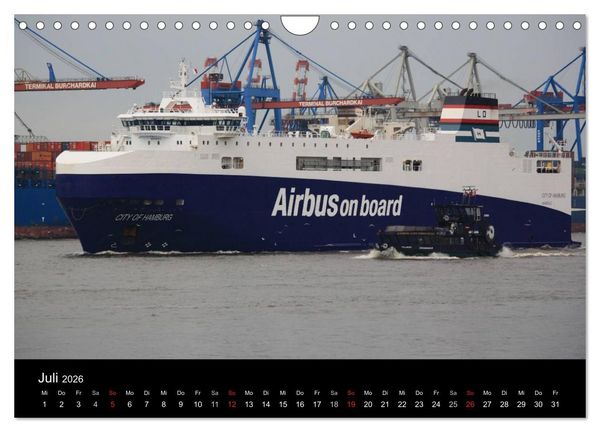 Produktbild: Schiffe auf der Elbe (Wandkalender 2026 DIN A4 quer), CALVENDO Monatskalender
