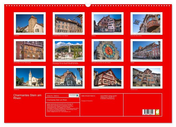 Produktbild: Charmantes Stein am Rhein (Wandkalender 2026 DIN A2 quer), CALVENDO Monatskalender