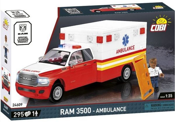 Produktbild: COBI 24609 - RAM 3500 Ambulance, Ma&szlig;stab 1:35, Bausatz, 295 Teile+1 Figur
