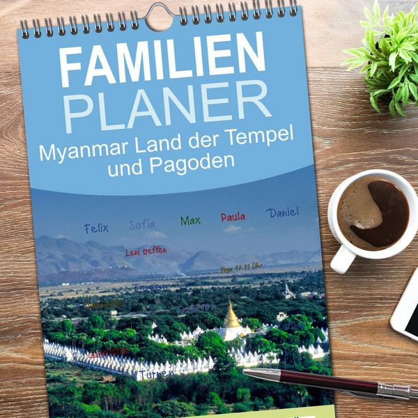 Produktbild: Familienplaner 2026 - Myanmar Land der Tempel und Pagoden mit 5 Spalten (Wandkalender, 21 x 45 cm) CALVENDO