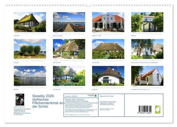 Produktbild: Sieseby 2026. Idyllisches Fl&auml;chendenkmal an der Schlei (hochwertiger Premium Wandkalender 2026 DIN A2 quer), Kunstdruck in Hochglanz