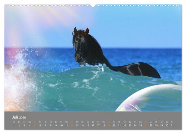Produktbild: FANTASY Pferde Horses Caballos (hochwertiger Premium Wandkalender 2026 DIN A2 quer), Kunstdruck in Hochglanz