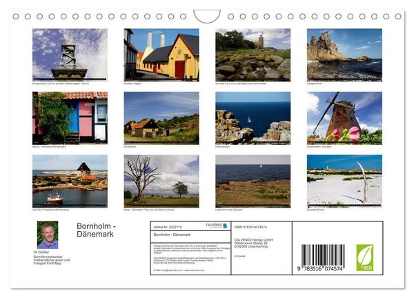 Produktbild: Bornholm - D&auml;nemark (Wandkalender 2026 DIN A4 quer), CALVENDO Monatskalender