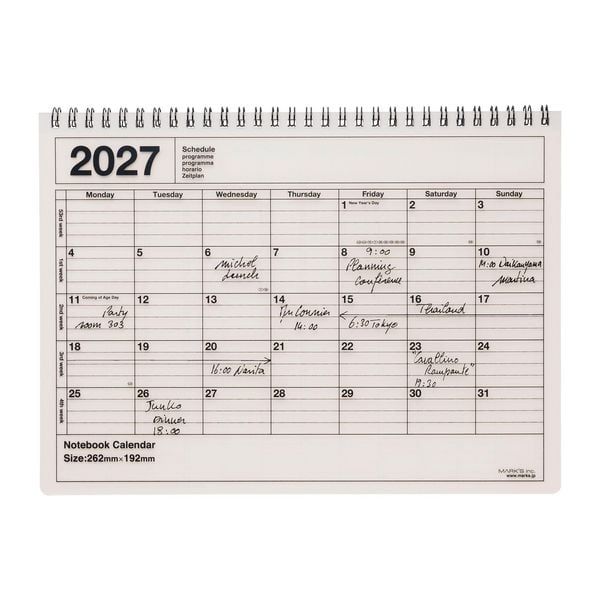 Produktbild: MARK'S 2027 Notebook Calendar M // Ivory