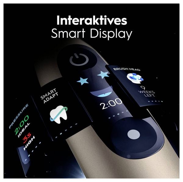 Produktbild: Braun Bra Oral-B iO Series 10 UltimateLunar Gold 17398125 Elektrische Zahnb&uuml;rste Schwarz