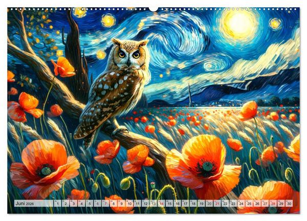 Produktbild: Eine Hommage an van Gogh (hochwertiger Premium Wandkalender 2026 DIN A2 quer), Kunstdruck in Hochglanz