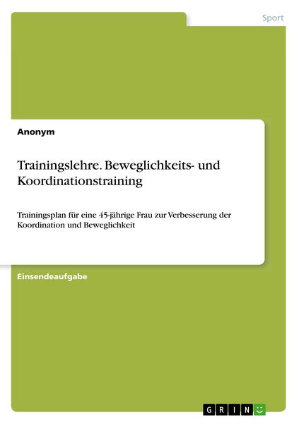 Produktbild: Trainingslehre. Beweglichkeits- und Koordinationstraining