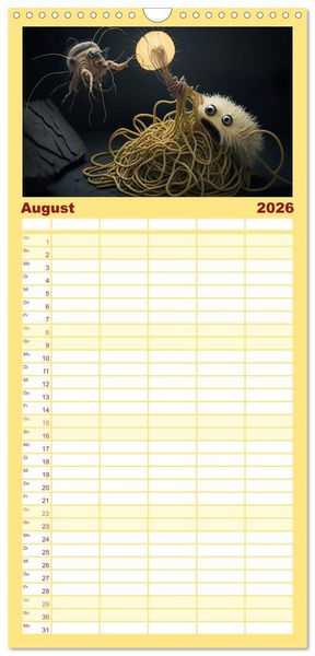 Produktbild: Familienplaner 2026 - Keine Angst vor Monstern mit 5 Spalten (Wandkalender, 21 x 45 cm) CALVENDO
