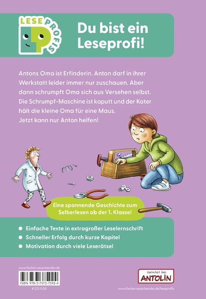 Produktbild: Leseprofis &ndash; Die total verr&uuml;ckte Schrumpf-Maschine, 1. Klasse