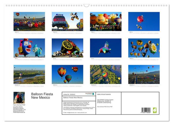 Produktbild: Balloon Fiesta New Mexico (Wandkalender 2026 DIN A2 quer), CALVENDO Monatskalender