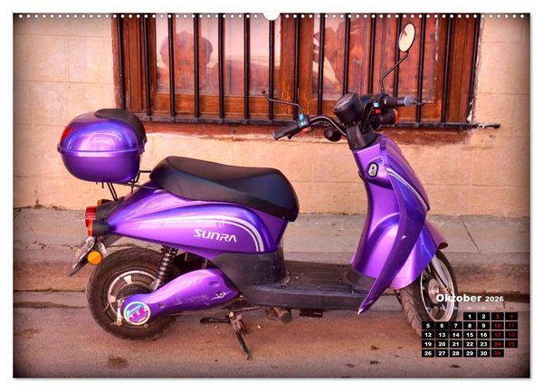 Produktbild: Motorroller - Oldtimer und Youngtimer in Kuba (hochwertiger Premium Wandkalender 2026 DIN A2 quer), Kunstdruck in Hochglanz
