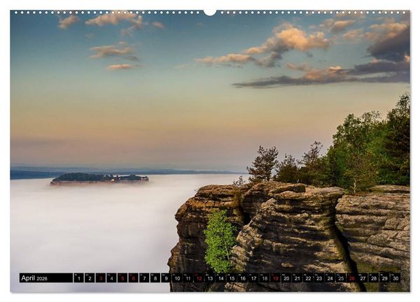 Produktbild: Nebelwelten S&auml;chsische Schweiz (Wandkalender 2026 DIN A2 quer), CALVENDO Monatskalender