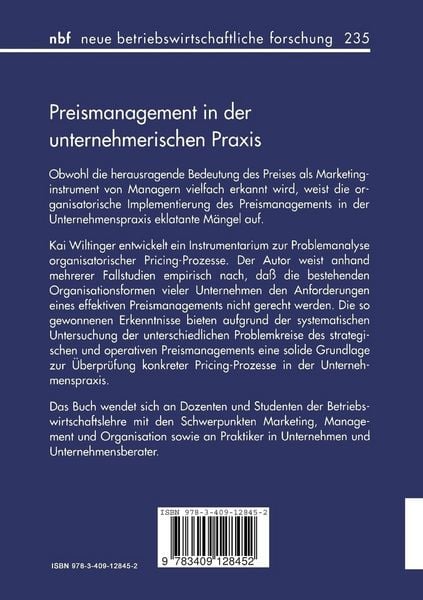 Produktbild: Preismanagement in der unternehmerischen Praxis