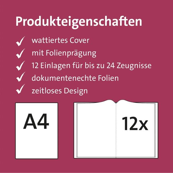 Produktbild: Zeugnismappe Duo, Rosa