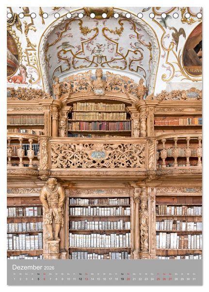 Produktbild: Waldsassen Stiftsbibliothek (Tischkalender 2026 DIN A5 hoch), CALVENDO Monatskalender