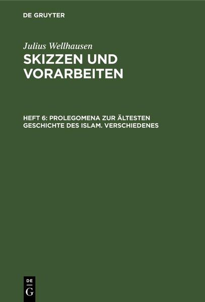 Produktbild: Prolegomena zur &auml;ltesten Geschichte des Islam. Verschiedenes
