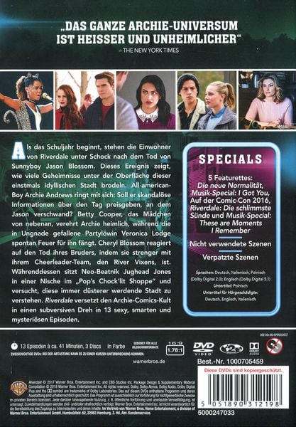 Riverdale - Die komplette 1. Staffel [3 DVDs]