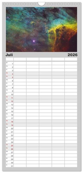 Produktbild: Familienplaner 2026 - Deep Sky Kalender mit 5 Spalten (Wandkalender, 21 x 45 cm) CALVENDO