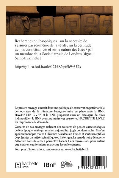 Produktbild: Recherches philosophiques