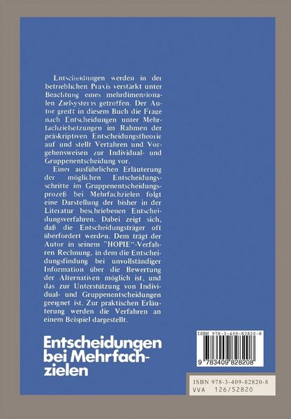 Produktbild: Entscheidungen bei Mehrfachzielen