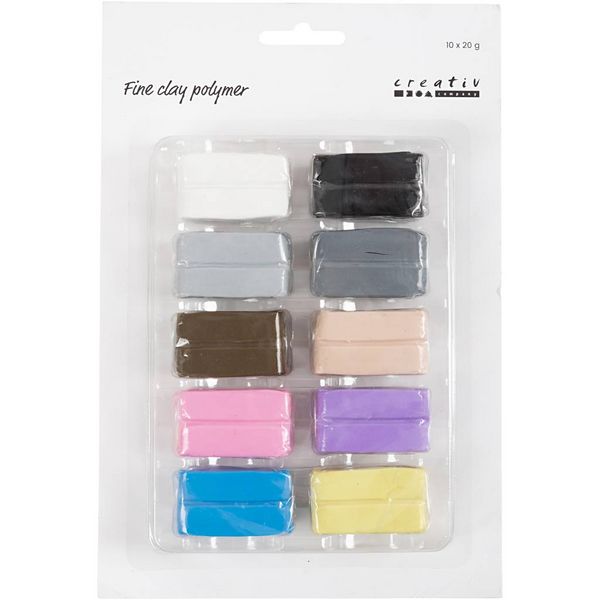 Produktbild: Creativ Company Feiner Polymerton, Pastellfarben, 10x20 g