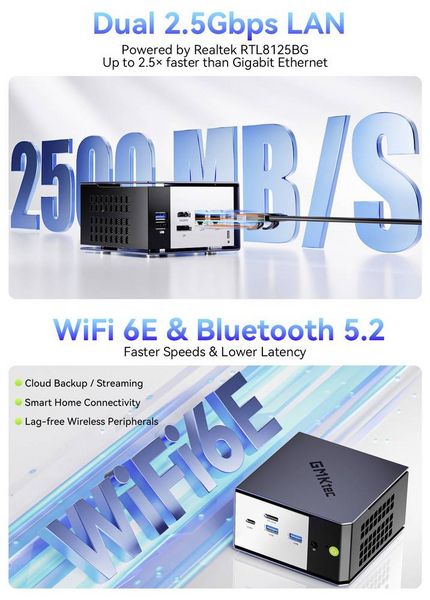 Produktbild: GMKtec Mini PC K17 Intel Core Ultra 5 226V 16+512GB Intel&reg; Core&trade; Ultra 5 226V 4.5GHz 16GB RAM 512GB SSD Intel Arc&trade; 130V Graphics