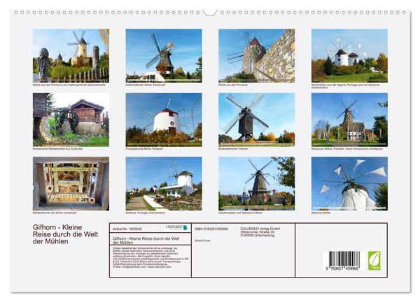 Produktbild: Gifhorn - Kleine Reise durch die Welt der M&uuml;hlen (hochwertiger Premium Wandkalender 2026 DIN A2 quer), Kunstdruck in Hochglanz