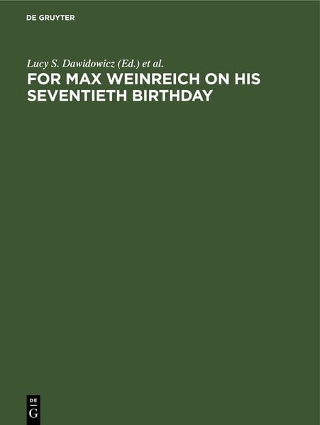 Produktbild: For Max Weinreich on His Seventieth Birthday
