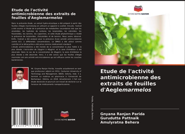 Produktbild: Etude de l'activit&eacute; antimicrobienne des extraits de feuilles d'Aeglemarmelos