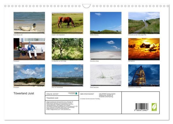 Produktbild: T&ouml;werland Juist (Wandkalender 2026 DIN A3 quer), CALVENDO Monatskalender