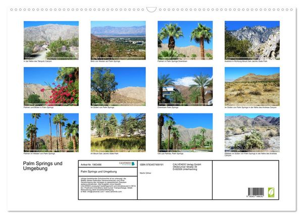 Produktbild: Palm Springs und Umgebung (Wandkalender 2026 DIN A2 quer), CALVENDO Monatskalender