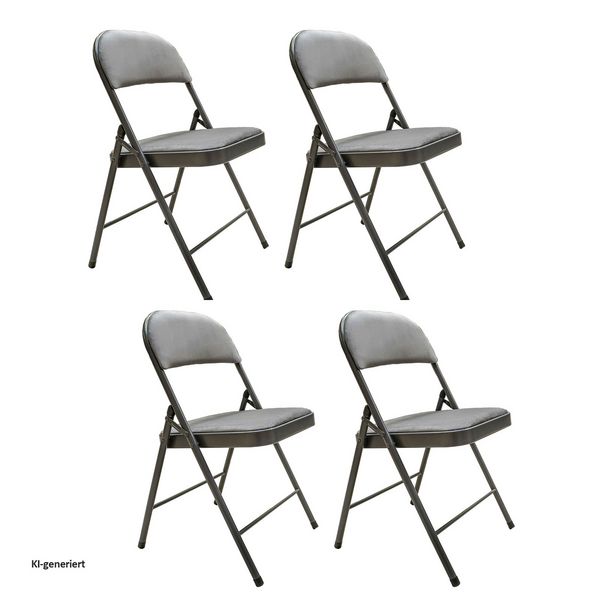 Produktbild: HTI-Living HTI-Living Klappstuhl 4er Set Grau HTI-Living Klappstuhl 4er Set Grau