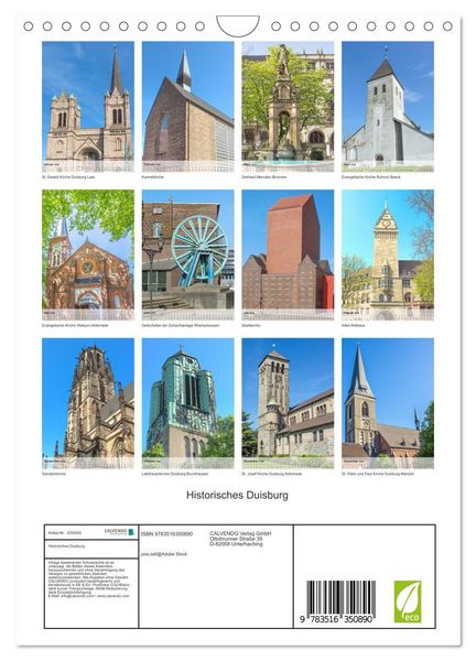 Produktbild: Historisches Duisburg (Wandkalender 2026 DIN A4 hoch), CALVENDO Monatskalender